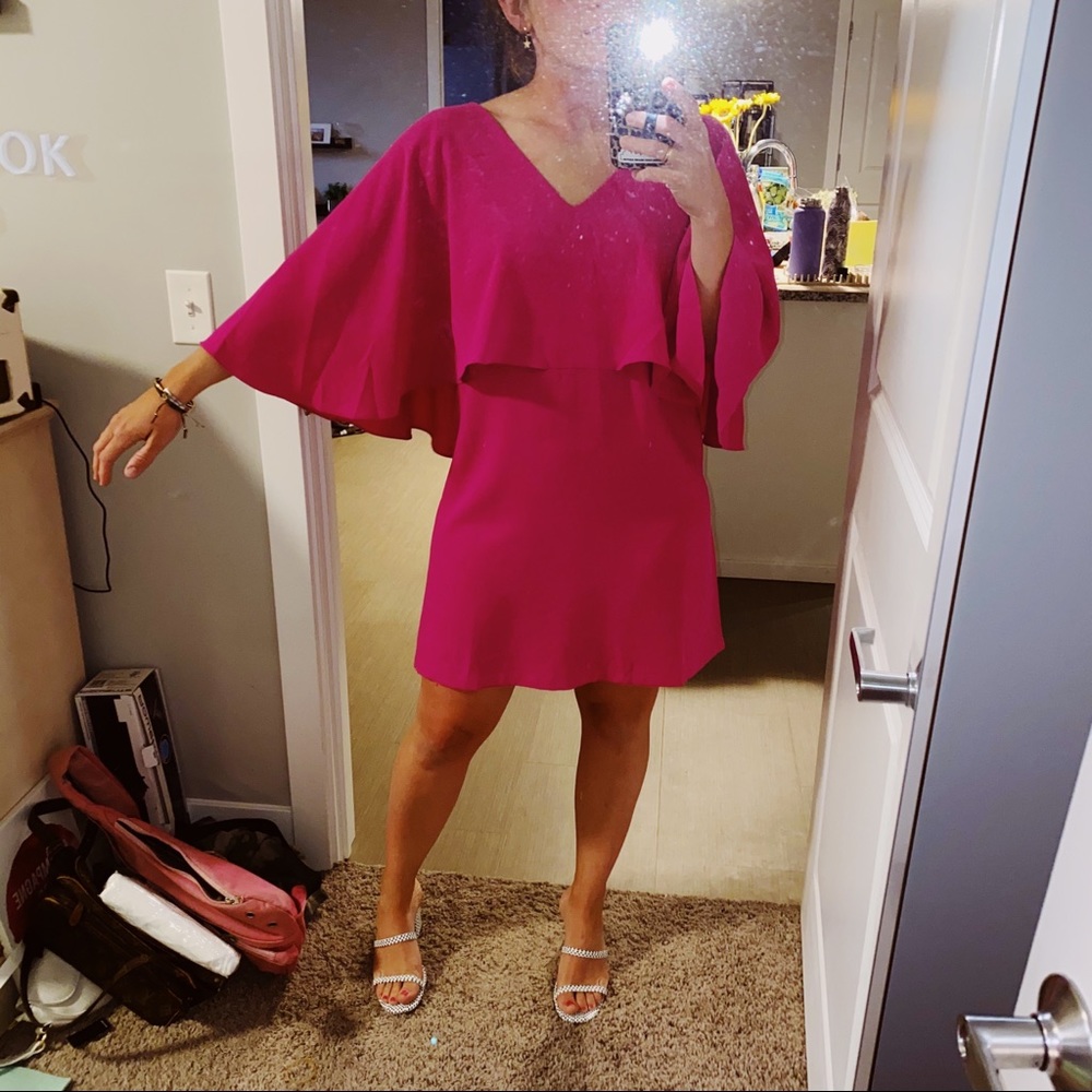 Hot pink sugarlips caped dress Vici collection
